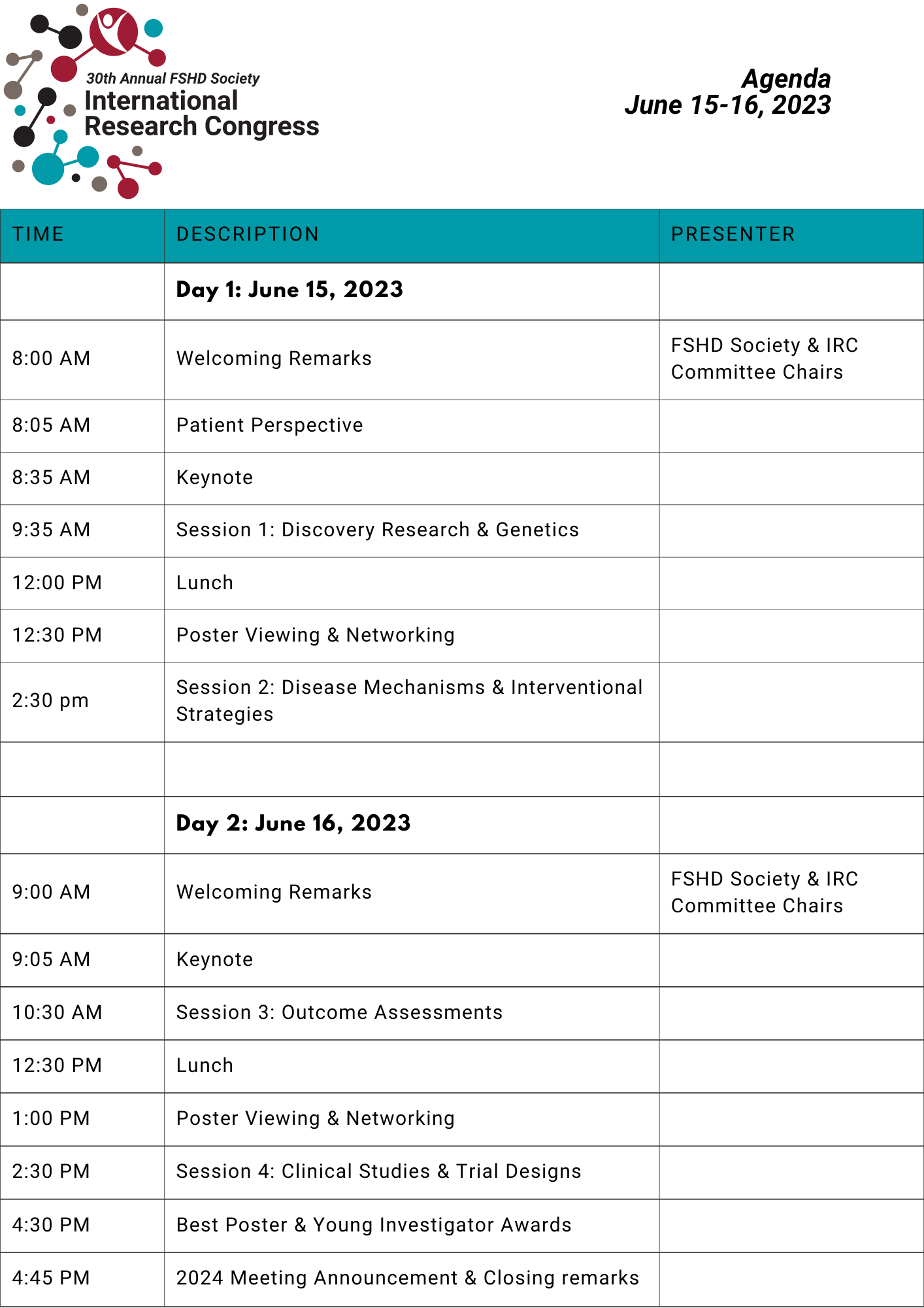 IRC Agenda