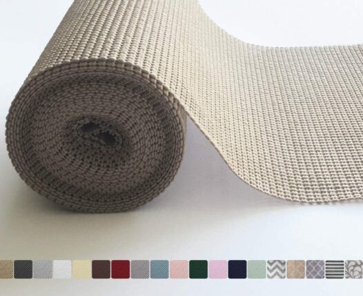 Roll of beige shelf liner