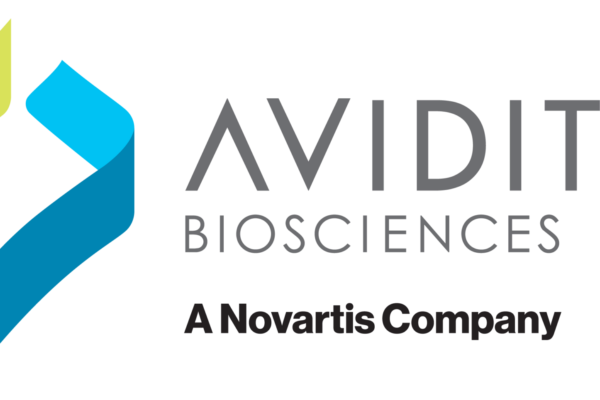 Avidity Biosciences logo. Tagline: A Novartis Company.